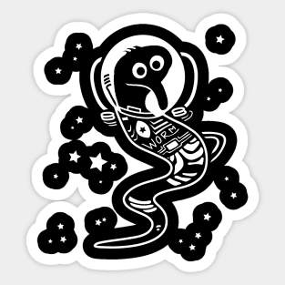 Worm on a String Magic Astronaut Designs - Wormstronaut in Outer Space Sticker